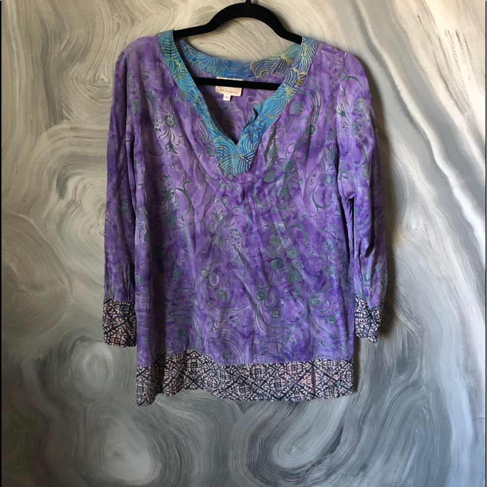 Purple patterned tunic